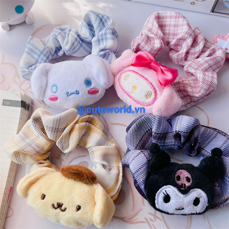 Dây Cột Tóc Sọc Caro Hoạt Hình Sanrio