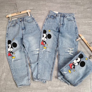 Quần baggy jean Chollima in hình chuột QBG07