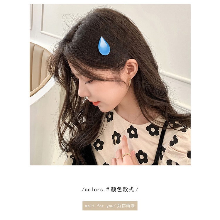 (Hàng Mới Về) Kẹp Tóc Hình Giọt Nước Không Gây Mồ Hôi 2021