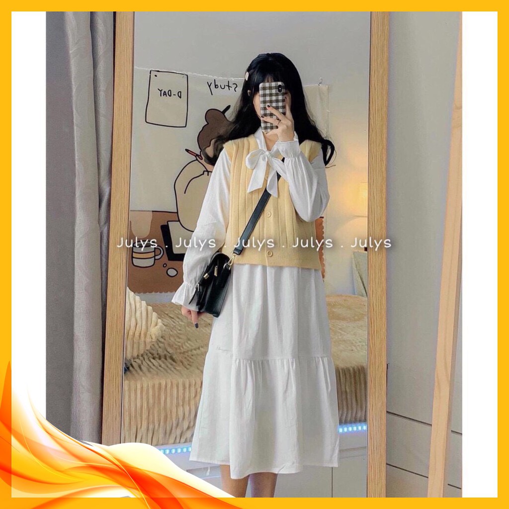 Váy Nữ🦋Đầm Nữ Babydoll Nơ Ngực xinh xắn tiểu thư cực kỳ duyên dáng khi đi học và đi chơi Mã VT02 | BigBuy360 - bigbuy360.vn