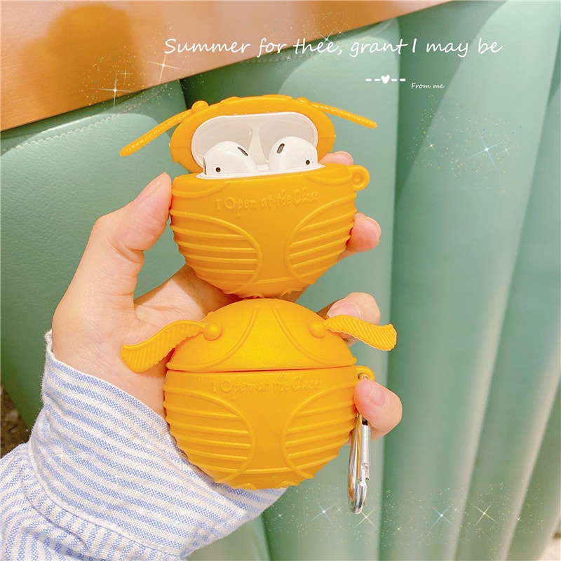 Vỏ Bảo Vệ Hộp Sạc Tai Nghe AirPods3 Giắc Cắm AirPods3 Họa Tiết Harry Potter Màu Vàng Đồng 2021 Mới Cho Airpods3Pro Ốp