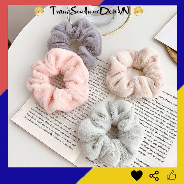 Dây buộc tóc, cột tóc scrunchies vải nhung dễ thương phong cách Hàn Quốc nhiều mẫu dễ chọn