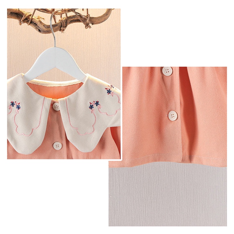 Đầm Dài Tay Phong Cách Hàn Quốc Đáng Yêu Dành Cho Bé Gái 0-4 Tuổi