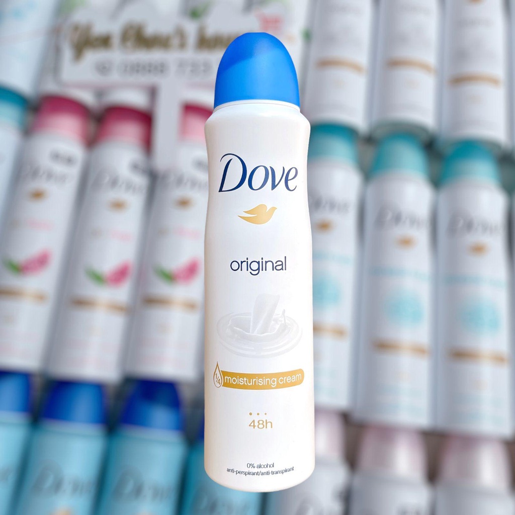 Xịt khử mùi Dove dưỡng ẩm, ngăn mùi 48h - 150ml