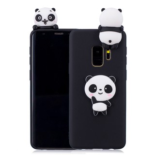 Ốp điện thoại thiết kế họa tiết nổi hình gấu trúc đa dạng từ silicon cho Samsung Galaxy S9 Plus