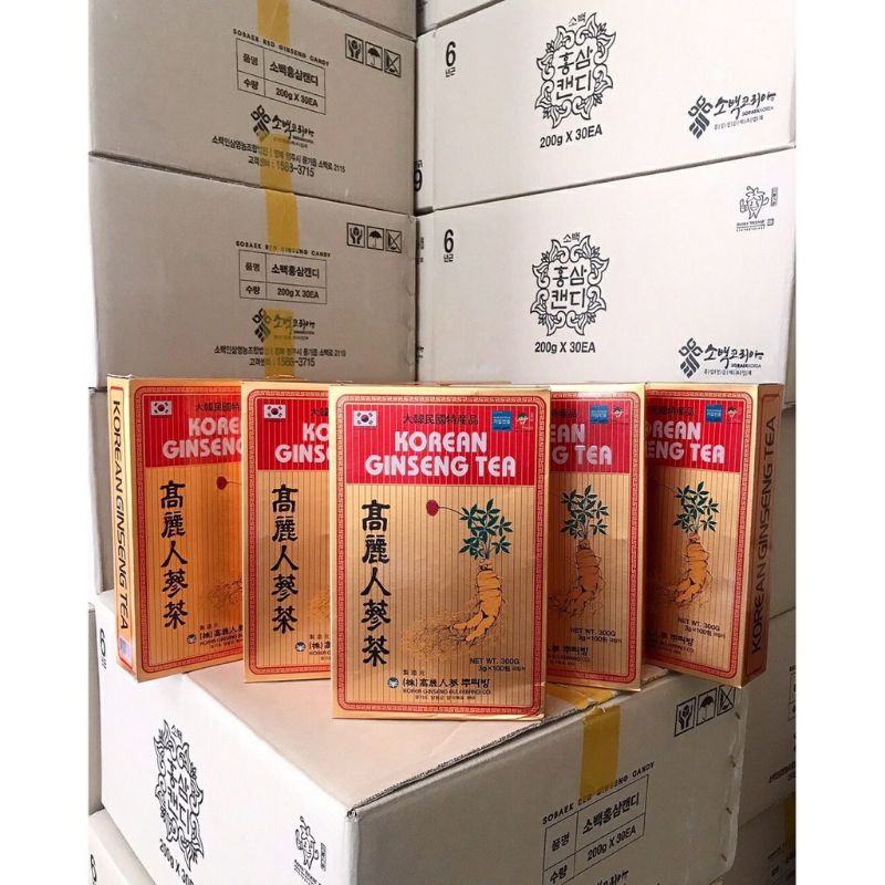 ( Hộp 100 gói) Trà Sâm Hàn Quốc Korean Ginseng Tea _ Hộp 100 gói