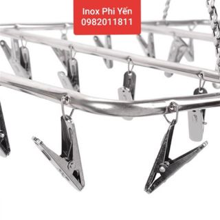 Móc kẹp phơi quần áo inox đại 28 kẹp