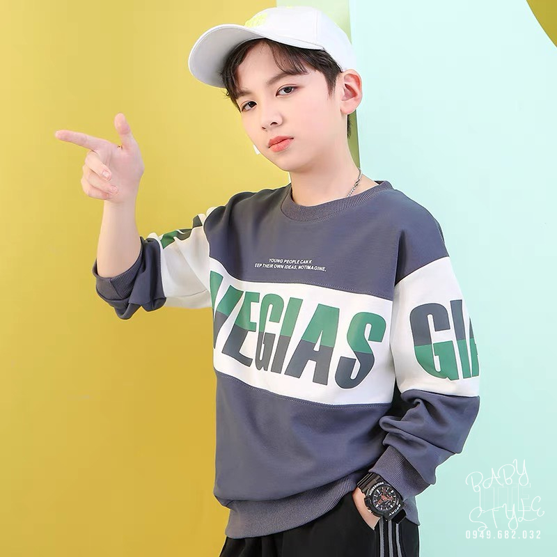 Bộ quần áo nỉ thu đông &quot;LAS VEGIAS&quot; 14-48kg cho bé trai 4-15 tuổi. Năng động, thoải mái. Vải dày dặn. B44