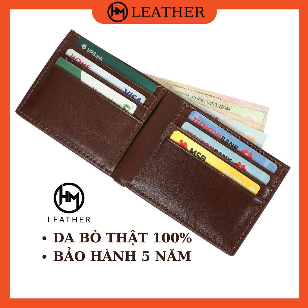 Ví Da Bò Handmade Cao Cấp - Cam Kết 100% Da Bò Thật - Ví ngang - Hàng Chính Hãng Hima Leather - B01