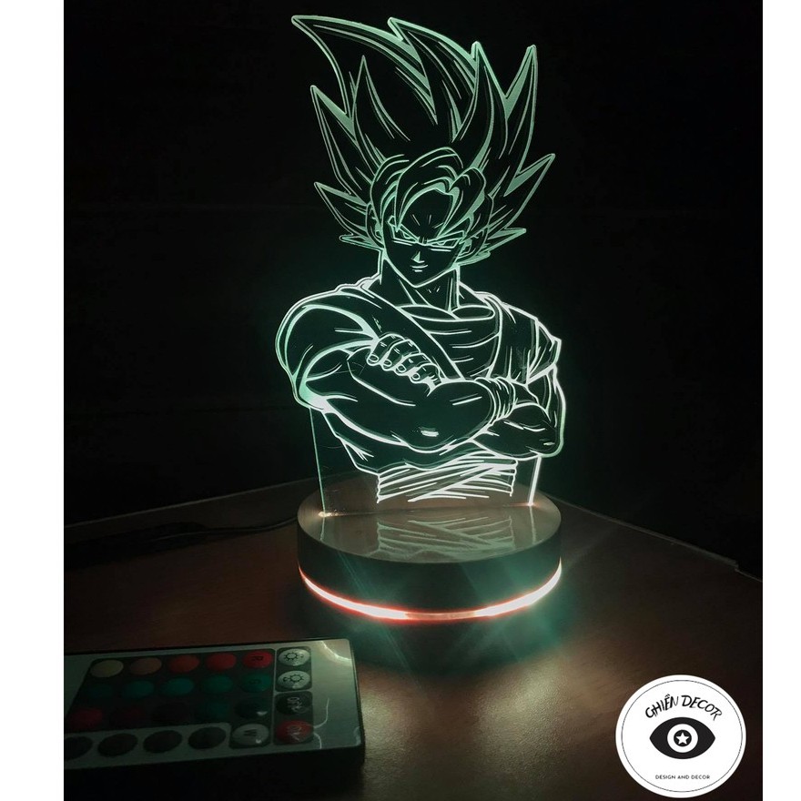 Đèn ngủ LED 3D tạo hình nhân vật Anime, Son Go Ku, Naruto, One Piece, Pikachu,...16 màu đẹp mắt