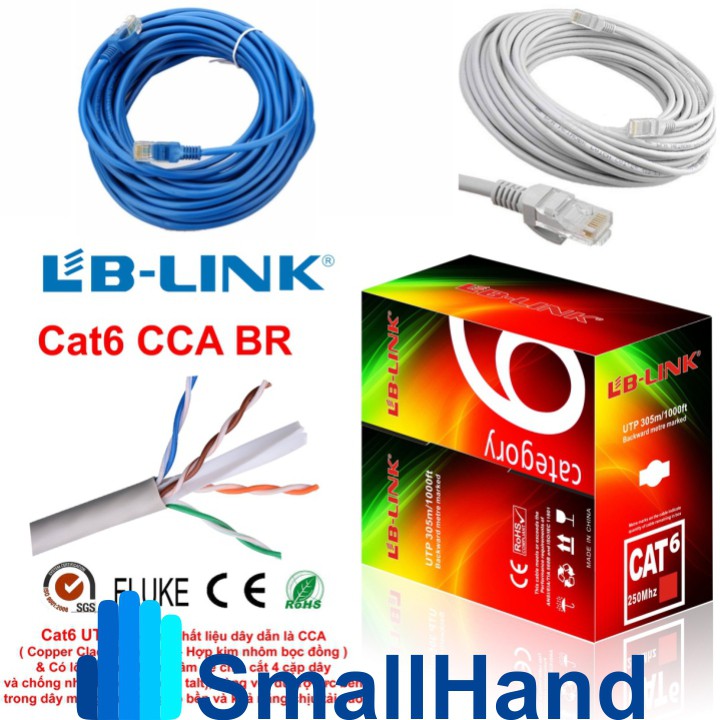 [10m-50m] Dây cáp mạng Cat6 bấm sẵn 2 đầu – Cắt từ cuộn tiêu chuẩn – Chính hãng LB-LINK