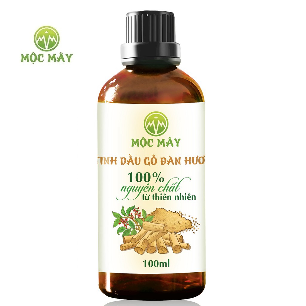 Tinh dầu gỗ Đàn Hương nguyên chất cao cấp Mộc Mây 10ml, 50ml, 100ml (Có kiểm định bộ y tế, mùi hương vượt trội)