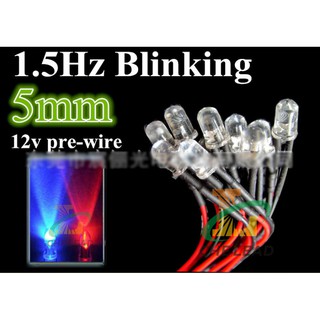 Đèn led xanh đỏ 12v bộ 10 cái nhấp nháy 5mm