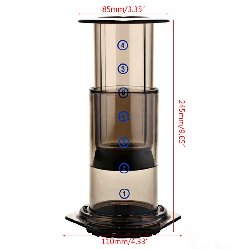 Bình Pha Cà Phê Espresso Bằng Thủy Tinh Dạng Nhấn Tiện Dụng Cho Máy Aeropress