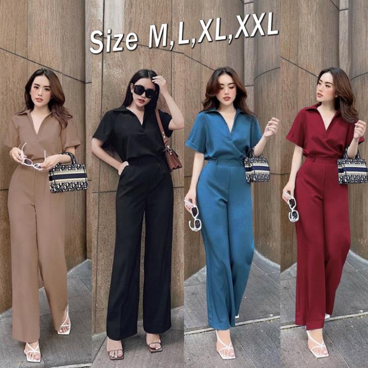 Set Nguyên Bộ Áo Sơ Mi Quần Dài Ống Suông Xinh Xắn Mã J1116