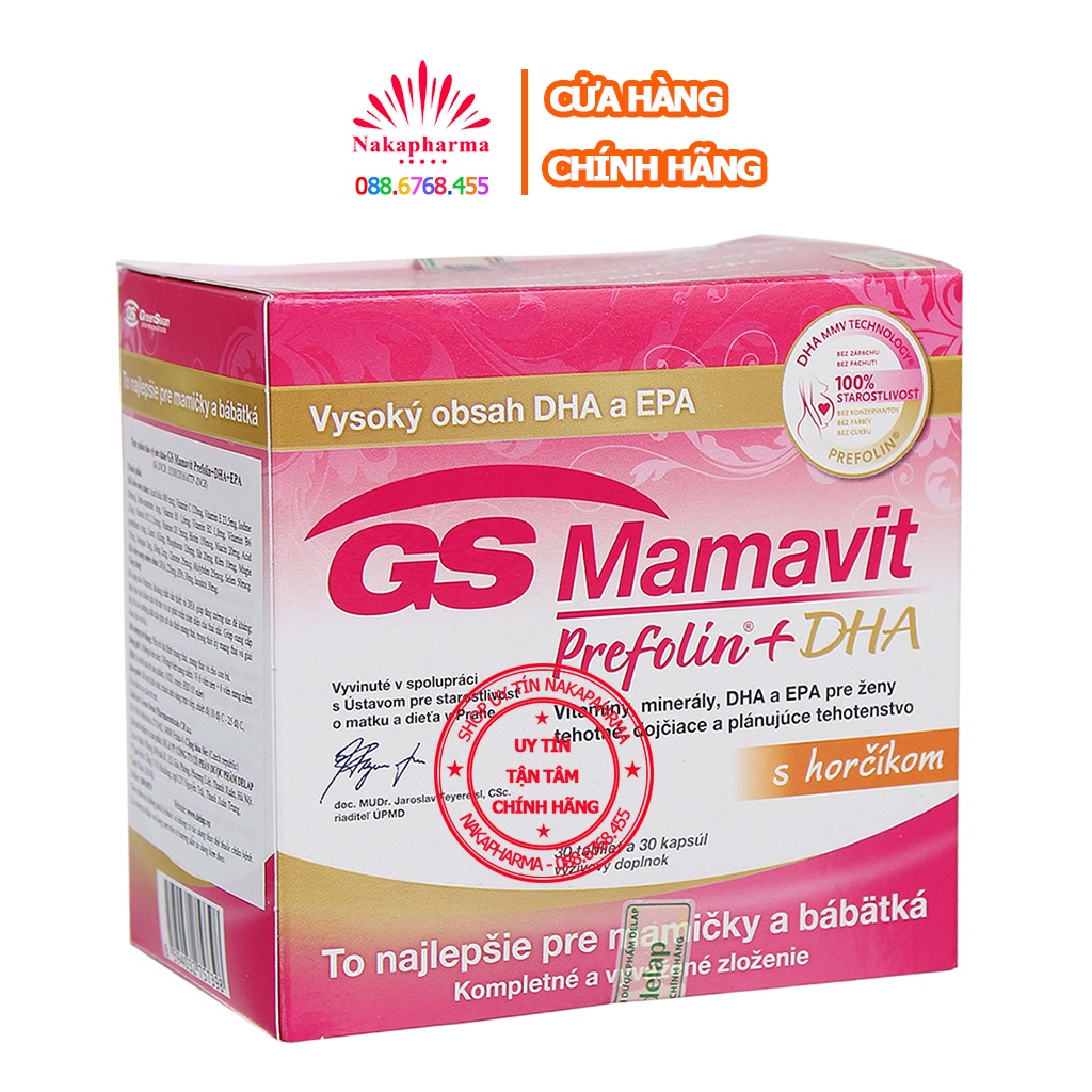 [KÈM QUÀ] GS Mamavit Prefolin + DHA từ Séc – Bổ sung vitamin và khoáng chất cho bà bầu, giúp thai kỳ khỏe mạnh