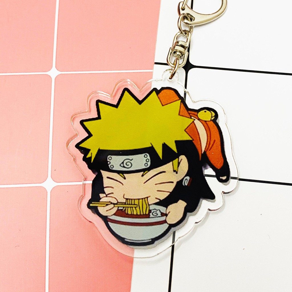 ( Mica trong acrylic ) Móc khóa Naruto Sasuke quà tặng xinh xắn dễ thương in hình anime chibi