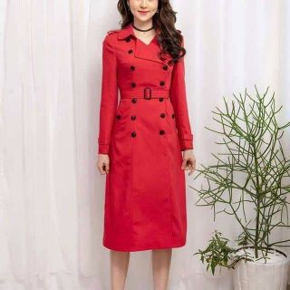 Khoác kaki cao cấp dáng dài có 3 màu đỏ, xanh than, kem size S, M, L, XL tùy màu
