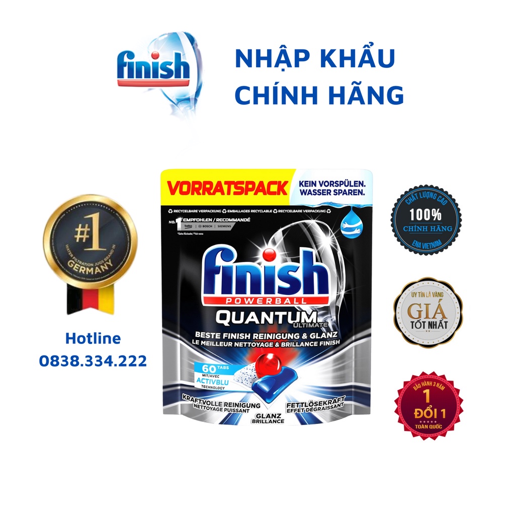 HCM Viên rửa bát Finish Quantum max - quantum ultimate - loại cao cấp nhất