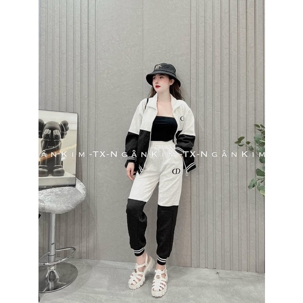 [ 𝐅𝐑𝐄𝐄 𝐒𝐇𝐈𝐏 ] SET BỘ KHÓA DI.OR PHỐI MÀU VẢI XỐP DẬP NỔI QC CAP CẤP HỌA TIẾT CHỮ