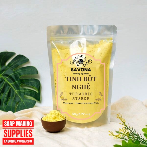 Tinh Bột Nghệ Nguyên Chất Vàng Tươi Savona 50g - 100g - 500g - 1kg