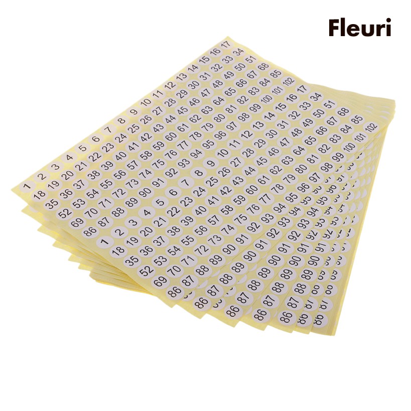 Bộ 15 Miếng Dán Đánh Dấu Số Từ 1-102