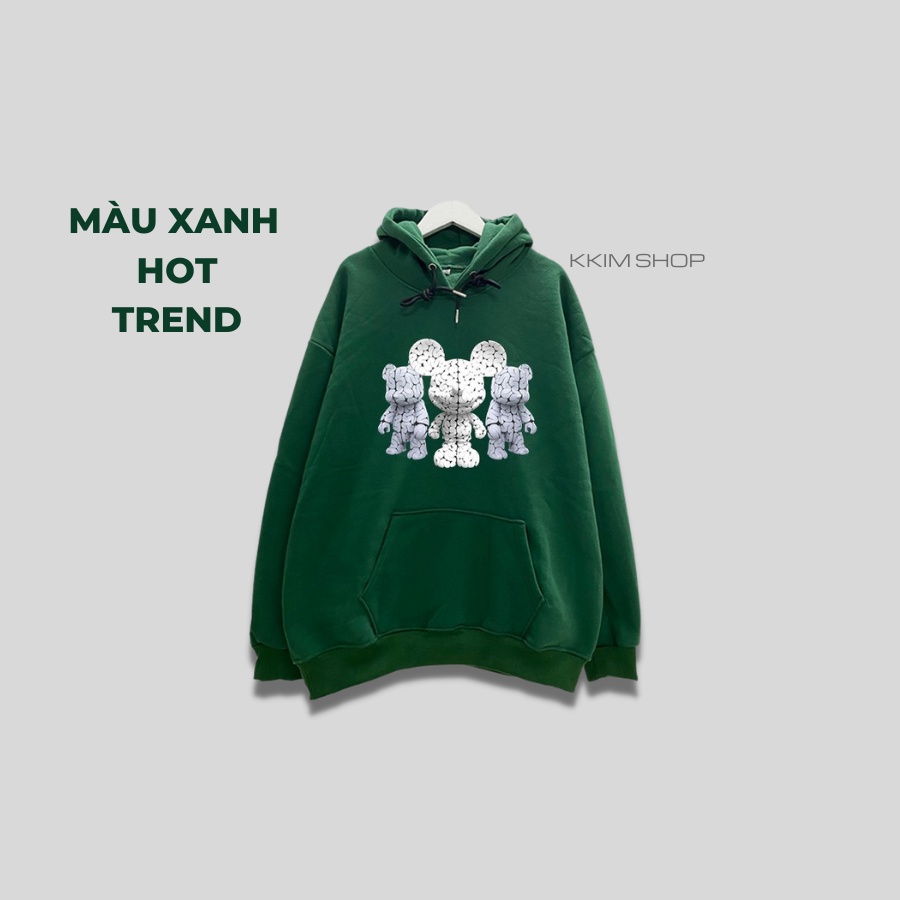 Áo Nỉ HOODIE RUGAL 5D XANH LÁ, Áo hoodie unisex nam nữ form rộng oversize chất liệu Nỉ bông cao cấp KKIM SHOP
