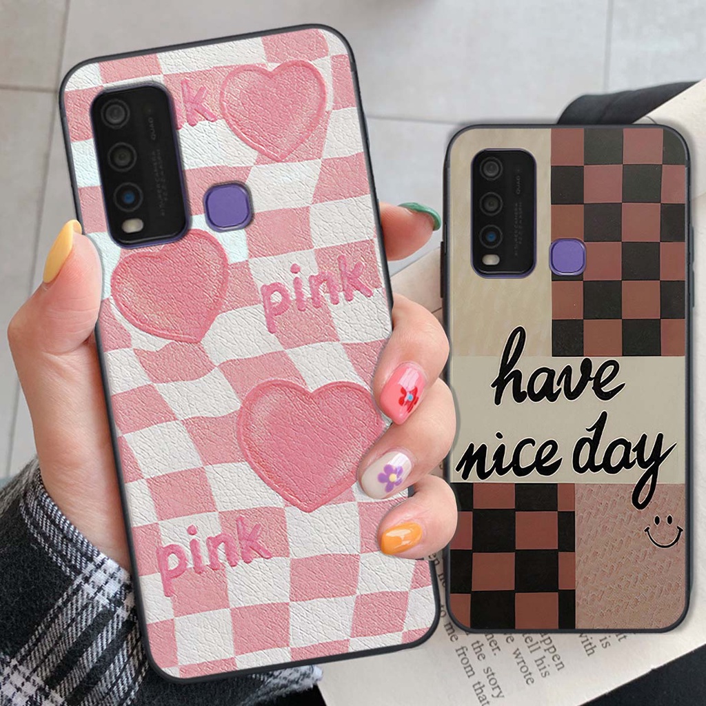 Ốp Vivo Y30 / Y50 caro trái tim cá tính, thời trang siêu đẹp, siêu phong cách