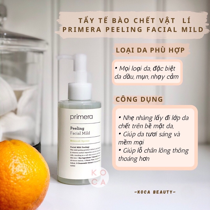 Tẩy da chết Primera Facial Mild Peeling 100ml+ refill 50ml kèm gift