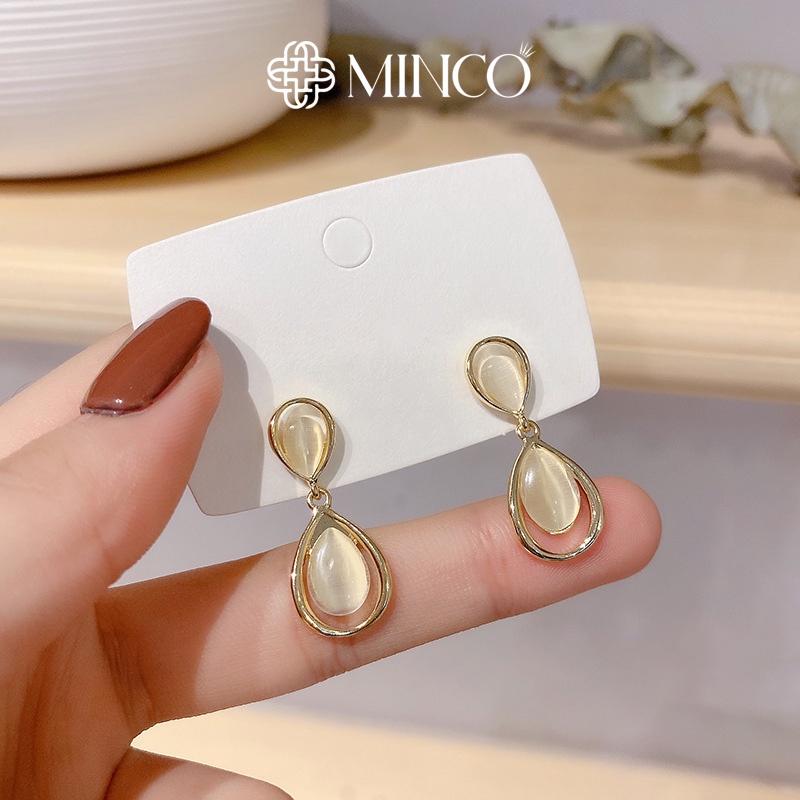 Bông tai nữ Minco Accessories Hạt Sương phụ kiện thời trang đẹp phong cách thanh lịch BT122