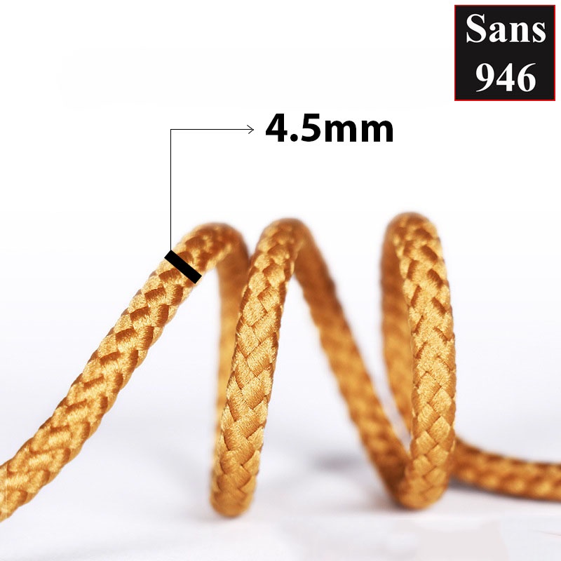 Dây giày boot tròn to 4.5mm Sans946 cotton dù đen nâu trắng be xám cột buộc giầy thể thao cao cổ bốt nam nữ shoe laces