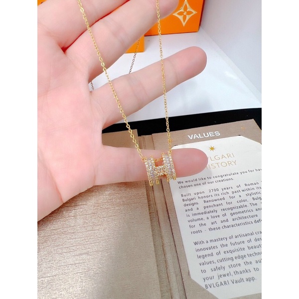𝗗𝗮̂𝘆 𝗰𝗵𝘂𝘆𝗲̂̀𝗻 titan chữ H không gỉ full đá bagguet siêu sáng Kami