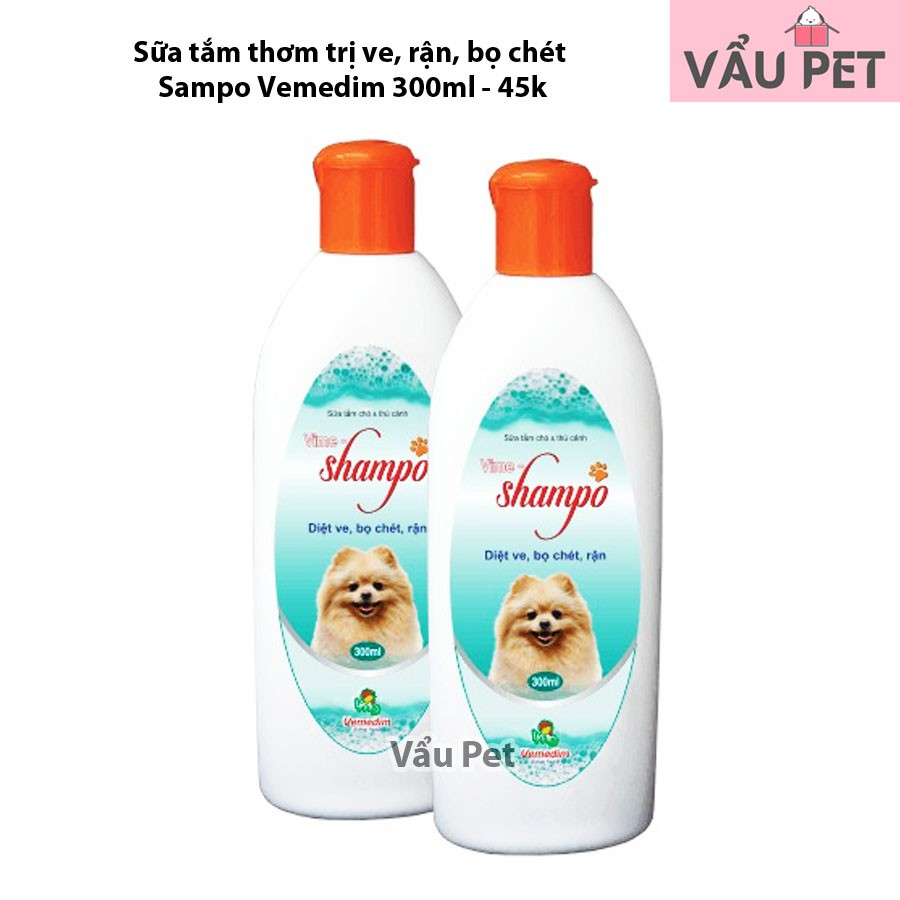 Sữa tắm thơm trị ve rận bọ chét cho chó mèo và thú cưng - Vime SHAMPO VEMEDIM 300ml