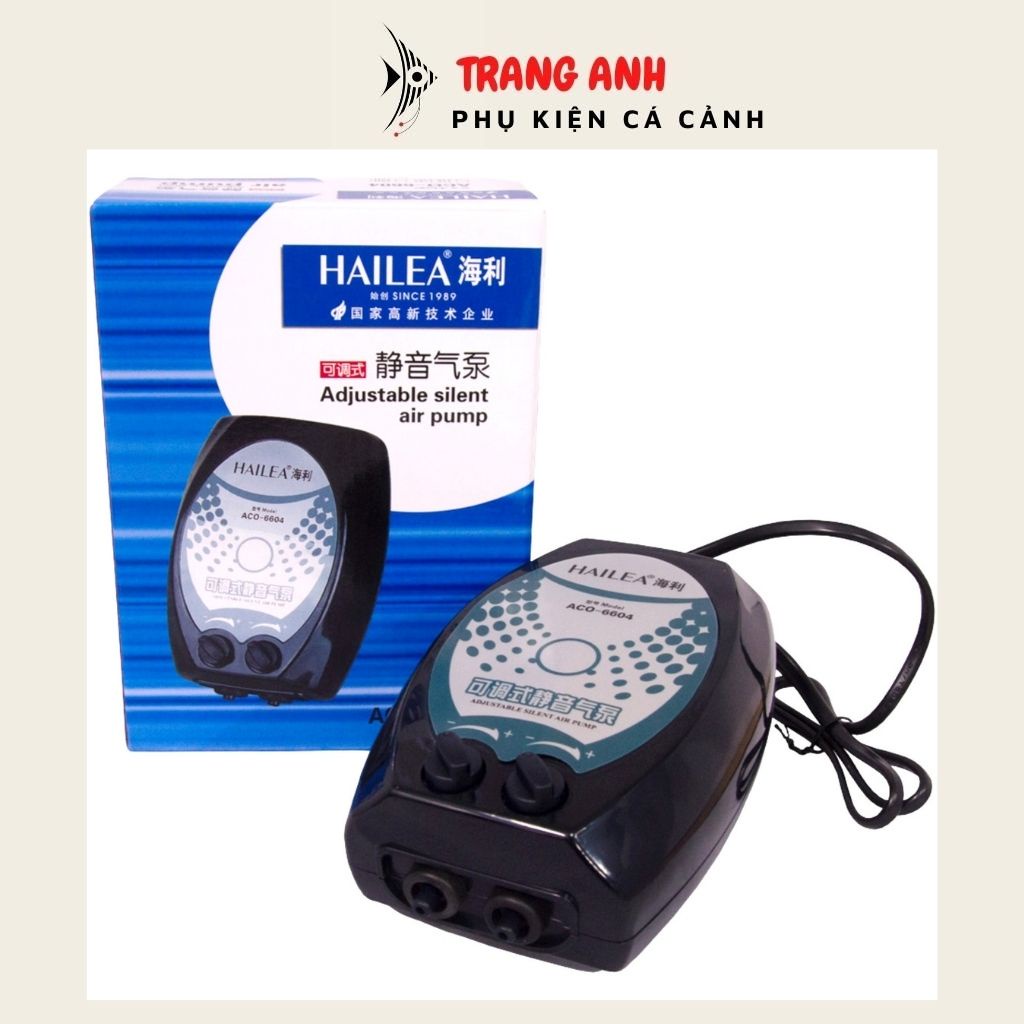 Máy sủi 1 vòi, 2 vòi Hailea Aco 6602, Aco 6604  chạy khỏe, êm cho hồ cá cảnh