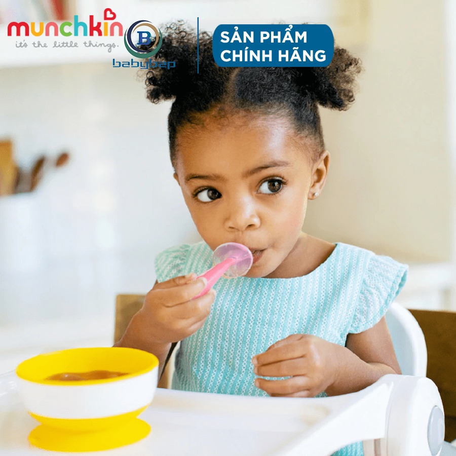 Bộ 2 Thìa Silicone Tập Xúc Chống Hóc Munchkin Phù Hợp Với Bé Từ 6 Tháng Tuổi Trở Lên