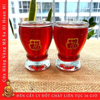 Cặp Đèn Cầy Ly Size Trung Cháy Liên Tục 16 Giờ - Cửa Hàng Chú Sa Di Hoan Hỉ