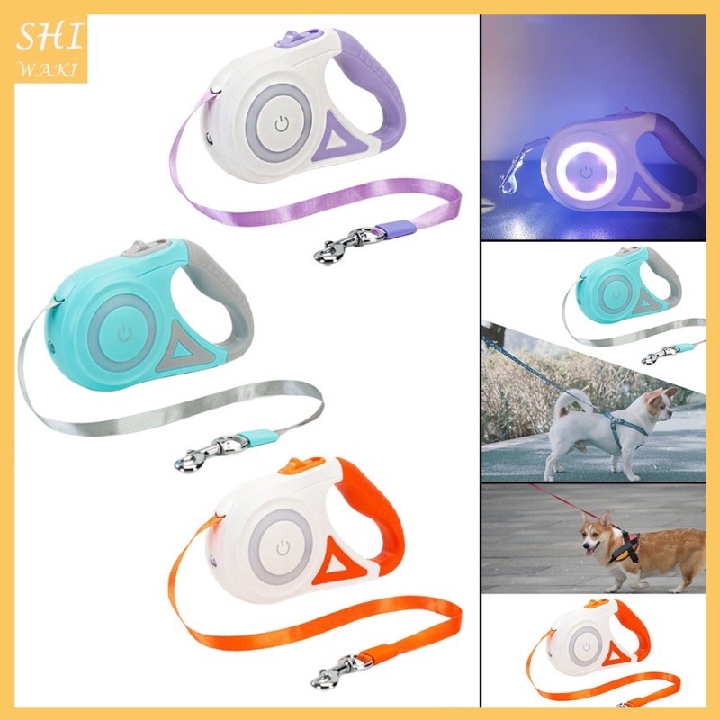 Dây Dắt Chó Tự Động Thời Trang Có Đèn Pin Chiếu Sáng