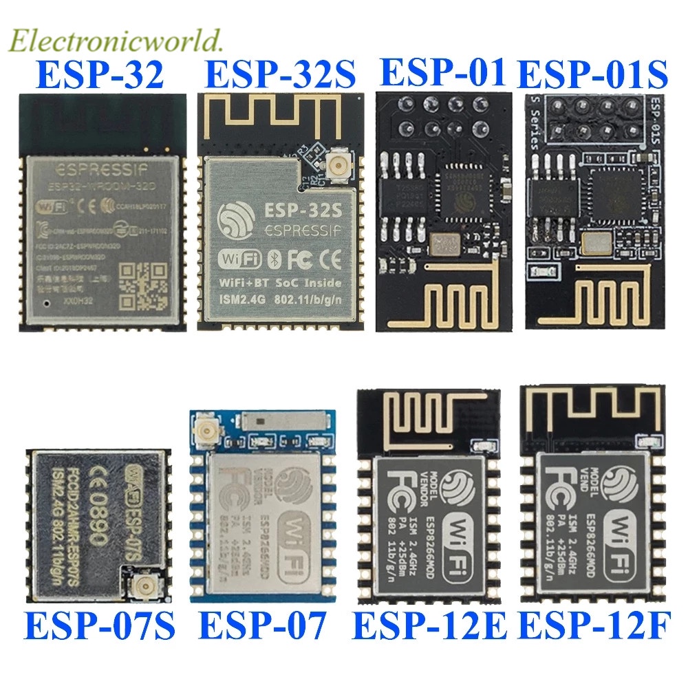 Mô Đun Thu Phát Wifi Không Dây Esp8266 Esp-01 Esp-07 Esp-12E Esp-12F Esp-32 Esp-32S 2.4g