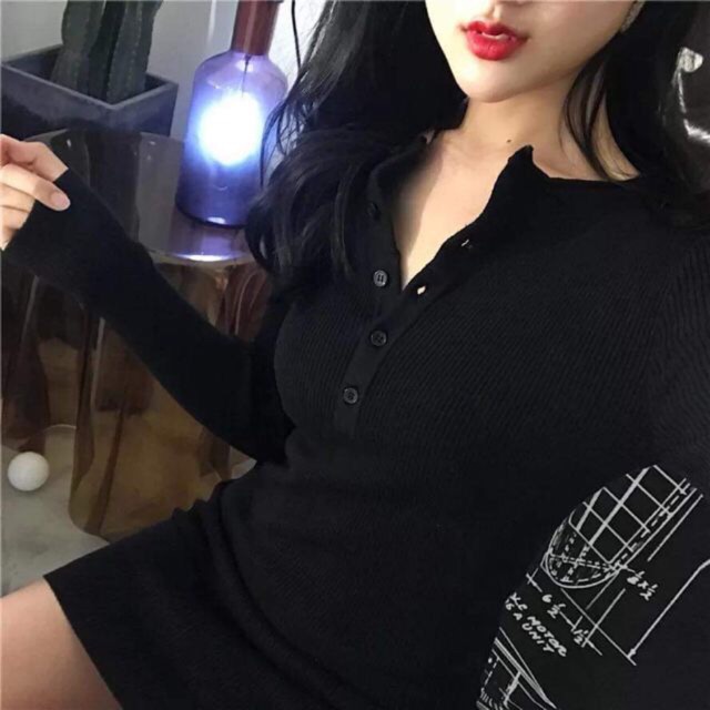 (Có sẵn) Váy body len gân Quảng châu / Đầm ulzzang dài tay sexy (có ảnh thật) | BigBuy360 - bigbuy360.vn
