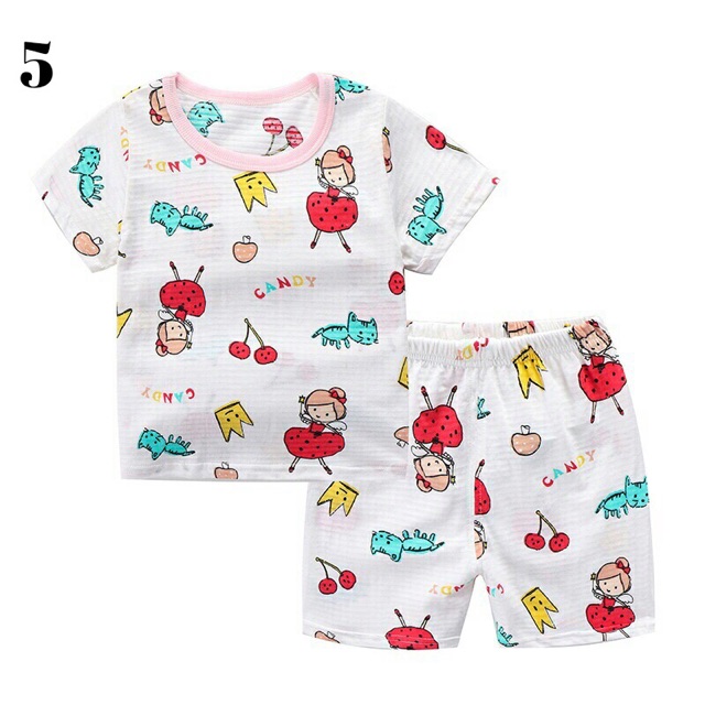 Bộ Cotton Xước Sợi Tre Cho Bé Trai, Bé Gái 2019