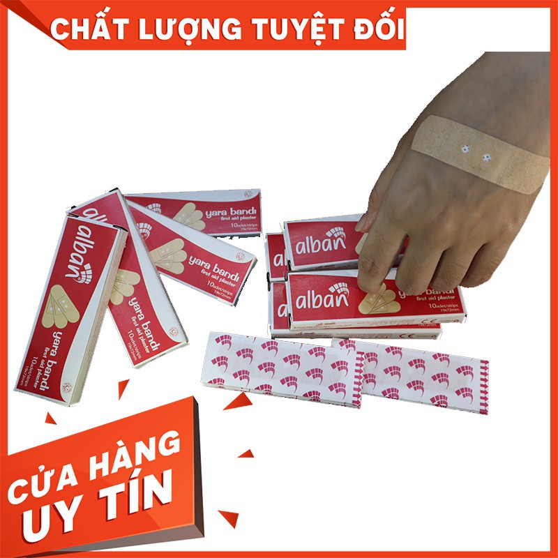 Bộ 10 hộp x 100 Miếng Băng Y tế cá nhân Alban 🔆 Hộp nhỏ tiện lợi 🔆 Băng vết thương, lành nhanh chóng