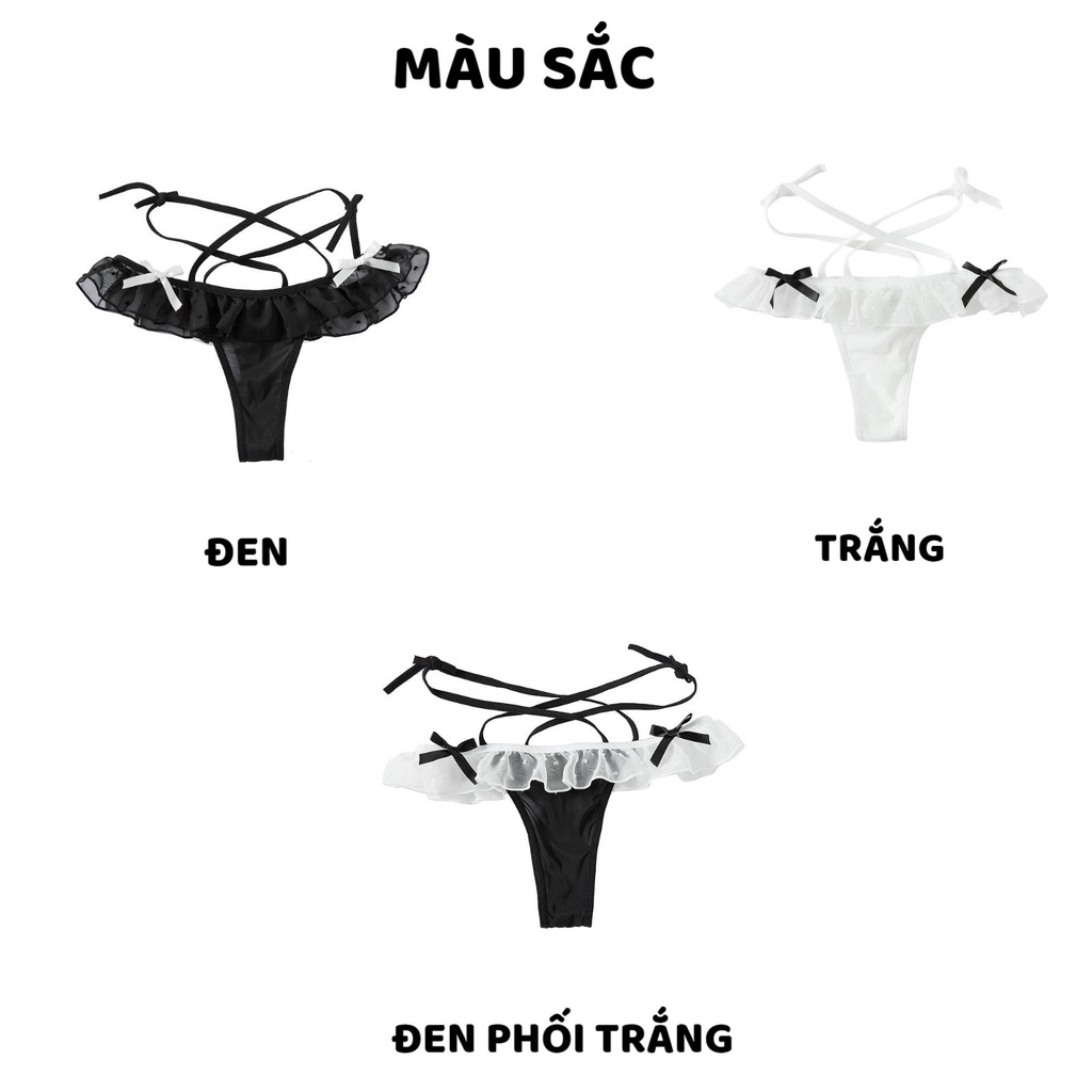 Quần Lót Nữ Sexy Ren Lọt Khe cao cấp phối cạp chéo đôi cá tính gợi cảm MÃ C609