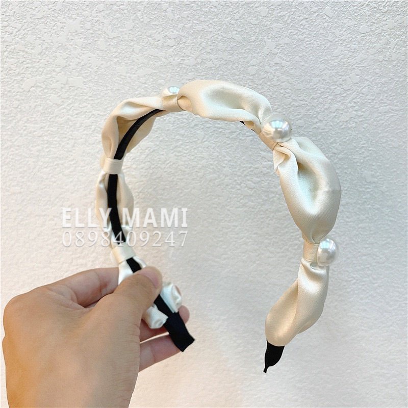 Cài Tóc Ngọc Đen Trắng Lụa Thiết Kế Cao Cấp ( Kèm Ảnh Thật )
