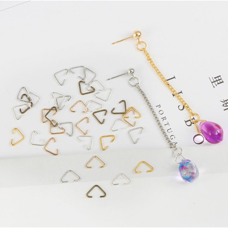 Set 20 khoen kim loại hình tam giác nối hạt giọt nước - nguyên liệu làm trâm cài tóc cổ trang, bông tai thủ công DIY