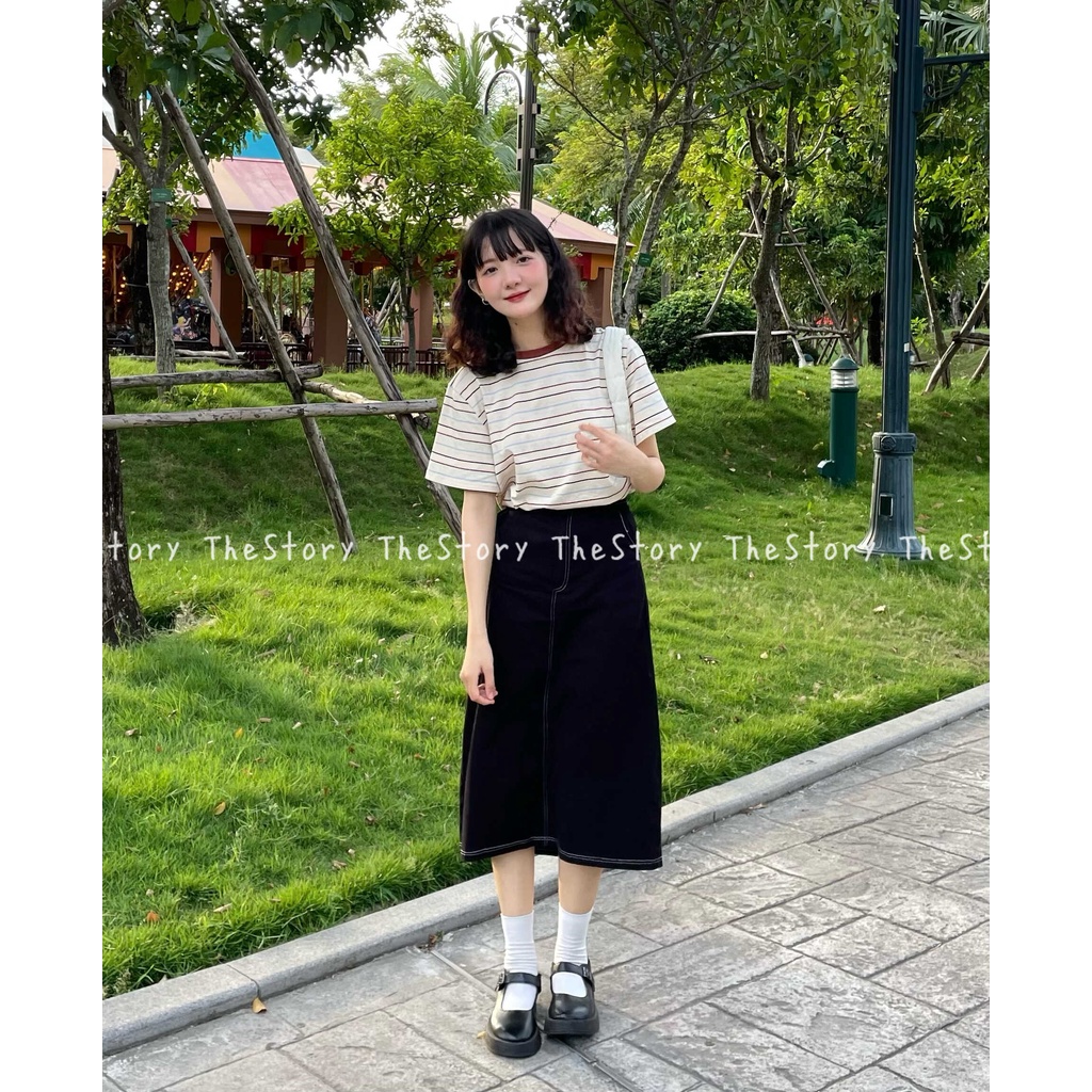 Chân váy dáng dài, viền chỉ trang trí  CV276, CV311