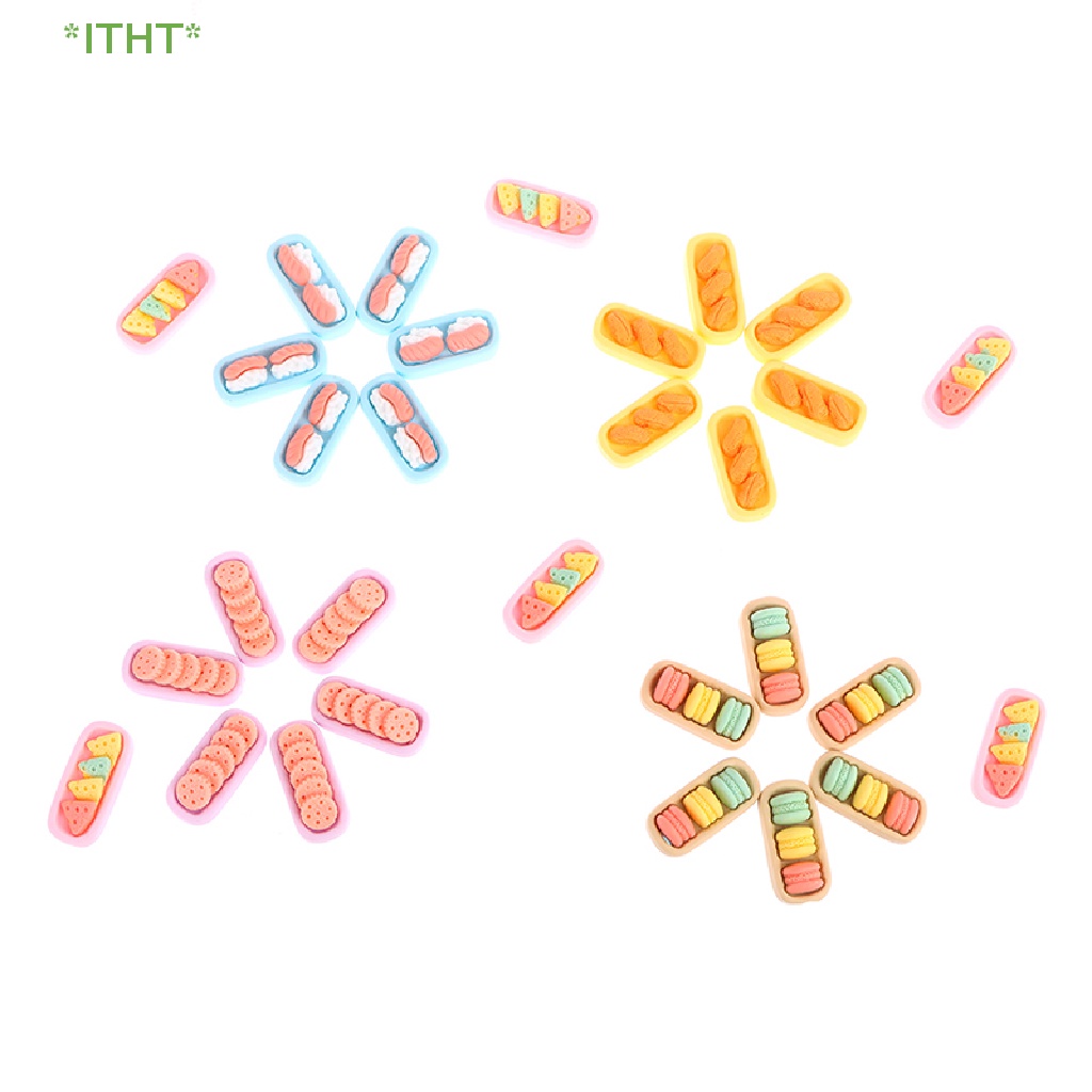 Bộ 6 Khay Đựng Bánh Mì / Sushi / Bánh Mì Tráng Miệng Mini Tỉ Lệ 1: 12 Trang Trí Nhà Búp Bê Mới