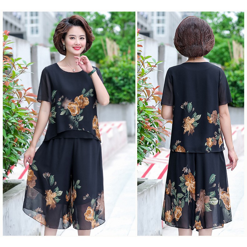 Bộ quần áo ống rộng  mùa hè cho mẹ | BigBuy360 - bigbuy360.vn