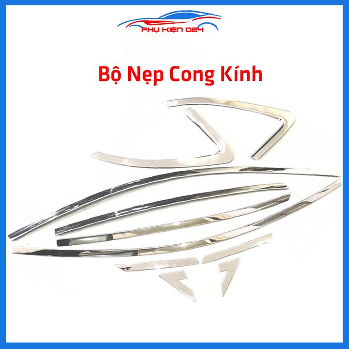 Bộ nẹp viền chân kính cong kính Toyota Hyundai Kona 2018-2022 Inox sáng bóng chuẩn form xe