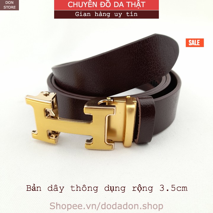 Thắt Lưng Da Bò Thật Cao Cấp, Khóa Chống Trượt Chất Liệu INOX Bền Bỉ Theo Thời Gian