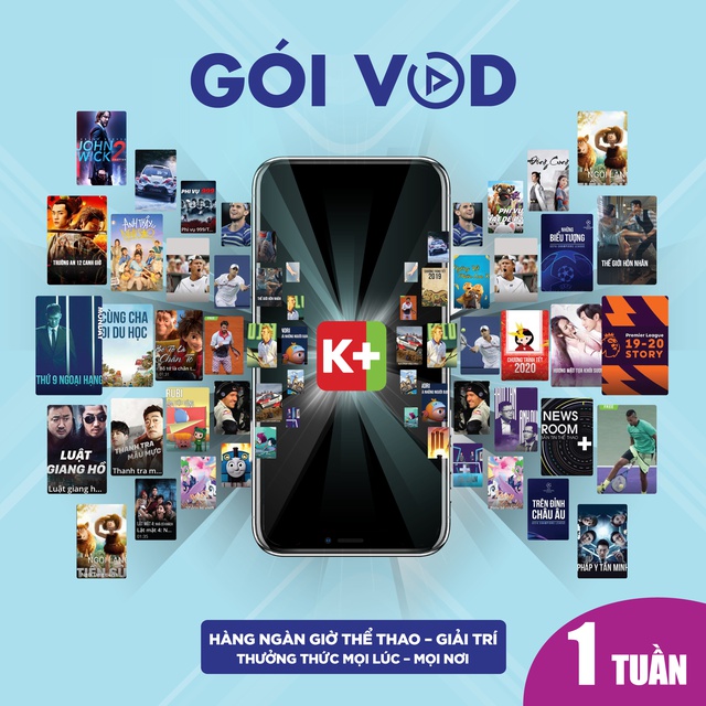[Ứng dụng K+] Gói VOD- Thời hạn 1 tuần